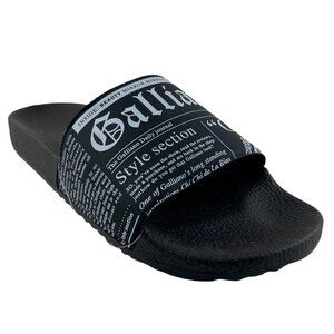 John GALLIANO Women's Black Paris Gazette Newspaper Slides Sandals EU 41 US 9.5